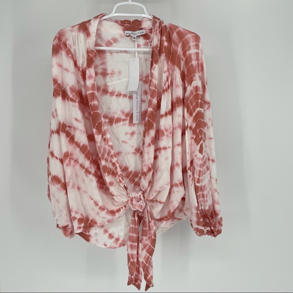 YOUNG FABULOUS & BROKE CARMEN TIE FRONT TOP MEDIUM - Picture 3 of 6